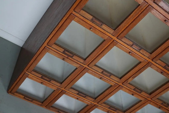 Image 1 of Antique large Dutch oak haberdashery cabinet with hinged doors, 1920s/30s