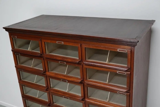 Image 1 of Vintage Dutch oak/mahogany haberdashery cabinet, 1930s
