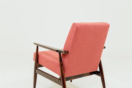 Image 1 of Mid century modern armchair rapshberry bouclé design by H.Lis 