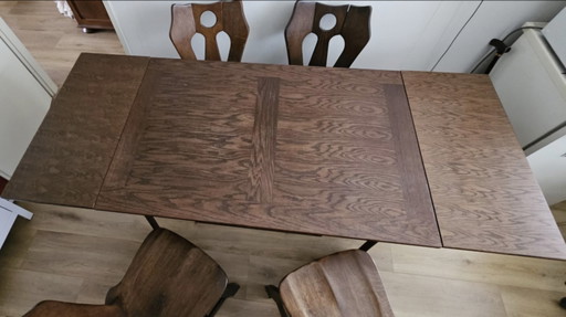 Extendable brutalist dining table