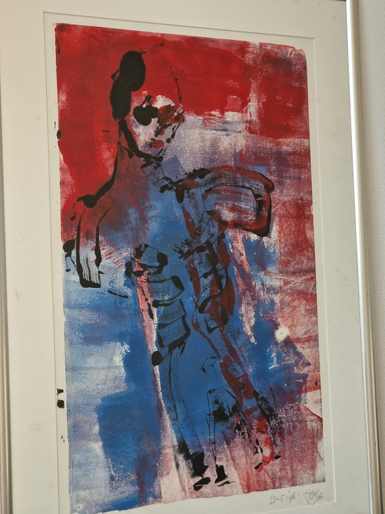 Image 1 of Figurative abstract painting anatomy colorful 60 x 88