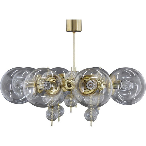 Vintage chandelier in brass by Kamenicky Senov, 1970s