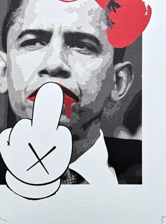 Image 1 of Death NYC - Barack Obama avec ruban rouge - Édition limitée avec certificat