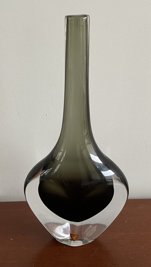 Orrefors - Vintage 1950s Sommerso vaas ontwerp Nils Landberg