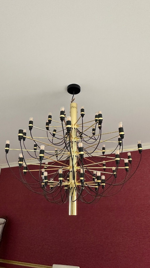 Flos 2097/50 chandelier, gold and black metal