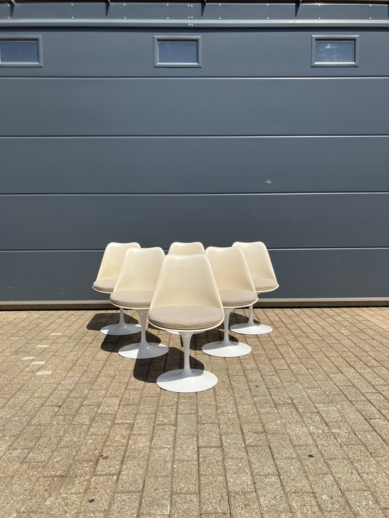 Image 1 of Tavolo ovale Knoll Tulip originale e 6 sedie Knoll Tulip in ottime condizioni!