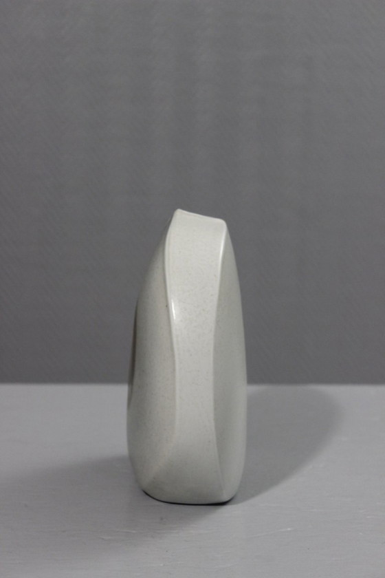 Image 1 of Porcelana Virebent - Jarrón con forma de lente y decoración abstracta, diseño modernista, década de 1970