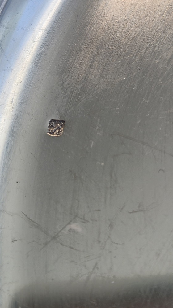 Image 1 of Small plate in silver-plated metal - classic style - hallmark visible