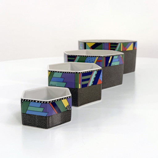 Set of Serving Bowls Metropol by Barbara Brenner for Rosenthal Studio, 1990s