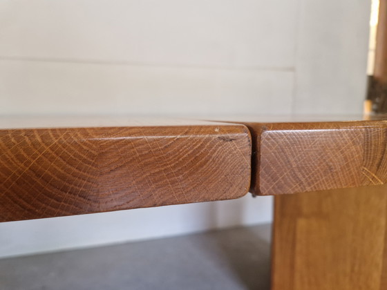 Image 1 of Table de salle à manger vintage en bois avec plateau massif