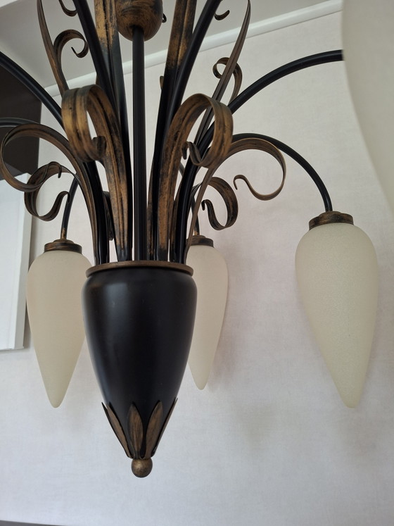 Lampadario italiano a 8 luci – Prodotto in Italia, 2004 – pandana, Lampade a sospensione, Brass, Metal (photo 10 of 15)