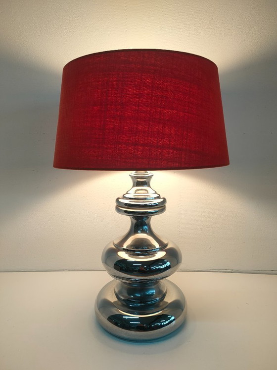 Image 1 of Vintage 1960s/70s metal chrome-plated design table lamp (with shade selection)