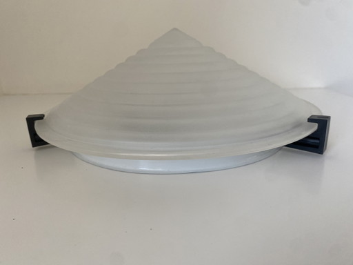 Vintage Massive Ceiling Light Opaline Glass Shade Conical 1990s