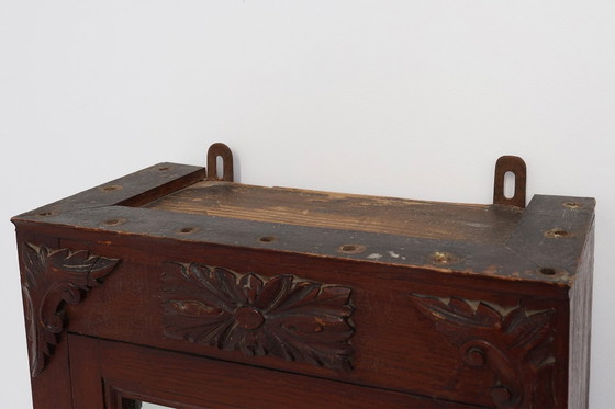 Image 1 of Art Deco scheerkast in hout met afgeschuinde spiegel, Frankrijk