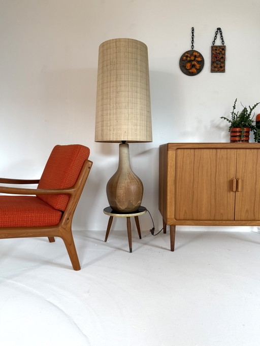 Vintage XL keramieken Vloerlaml, Krösselbach ‘70 – vloerlampen, Wool, Ceramic (photo 2 of 11)