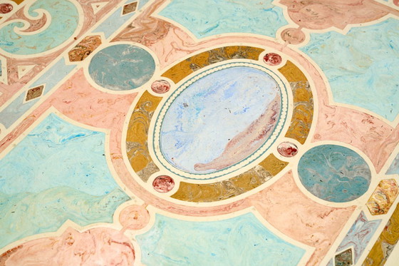 Image 1 of Marble and marquetry coffee table, 1970