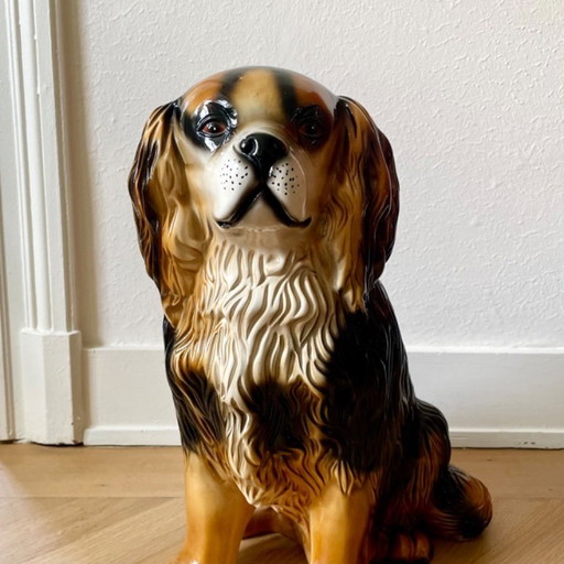 Chien King Charles en céramique