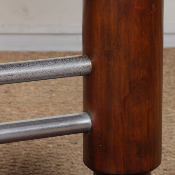 Image 1 of Modernist coffee table in wood and chromed metal, 1930