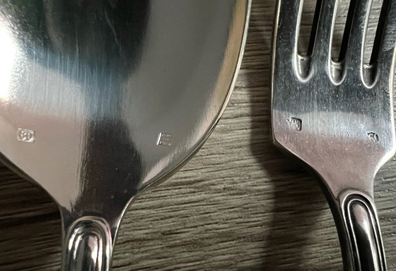 Image 1 of Set di 2 posate in metallo placcato argento 60 Vintage DIXI Hallmark