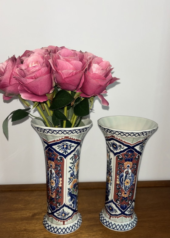 Set van 2 Vintage Boch Vazen - Brugge Delfts Imari Stijl – Ceramic (photo 9 of 12)