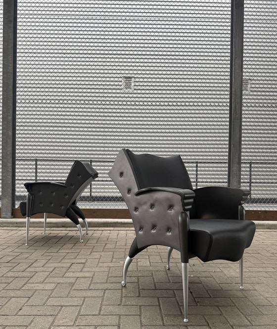 Image 1 of 2x poltrone lounge Bořek Šípek Maletak per Maletti, anni '90