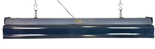 Lámpara colgante industrial de tubo esmaltada en gris de Elektrosvit, años 60