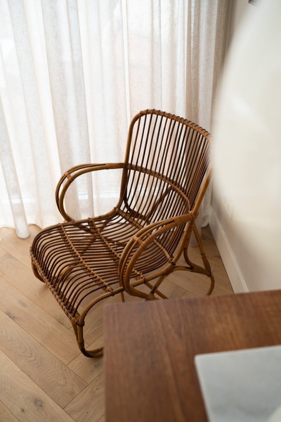 Image 1 of Rotan Lounge Stoel Van Dirk Van Sliedregt Voor Rohé
