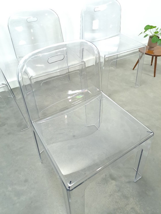 Image 1 of Design plexiglas stapelbare stoelen Trono by Sottsass Associati 2005 Segis Italy