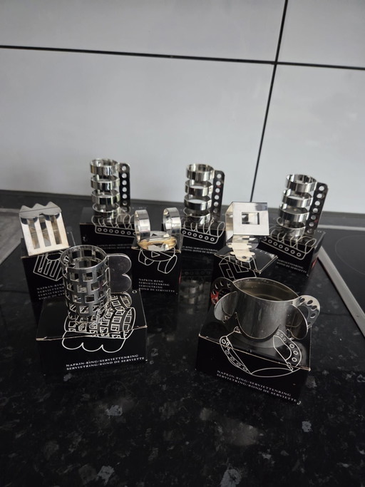 Set Anelli Portatovagliolo Vintage BODUM (8 pz) – Design Memphis Anni '80/'90 RARO