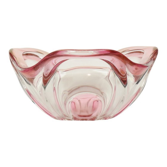 Image 1 of Vintage Murano Schaal Fruitschaal Roze Glas Sixties
