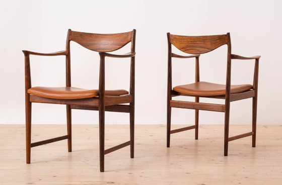 Image 1 of Torbjørn Afdal Darby eethoek met zes stoelen en uitschuifbare tafel, Noorwegen, jaren 60