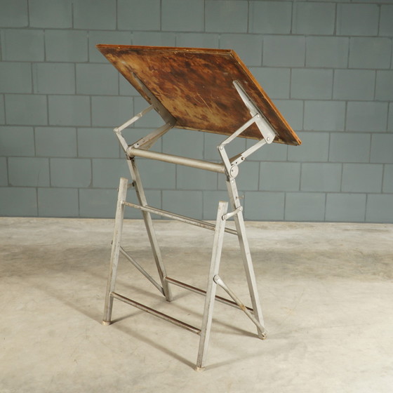 Image 1 of Table à dessin industrielle vintage / table d'architecte - 1950s