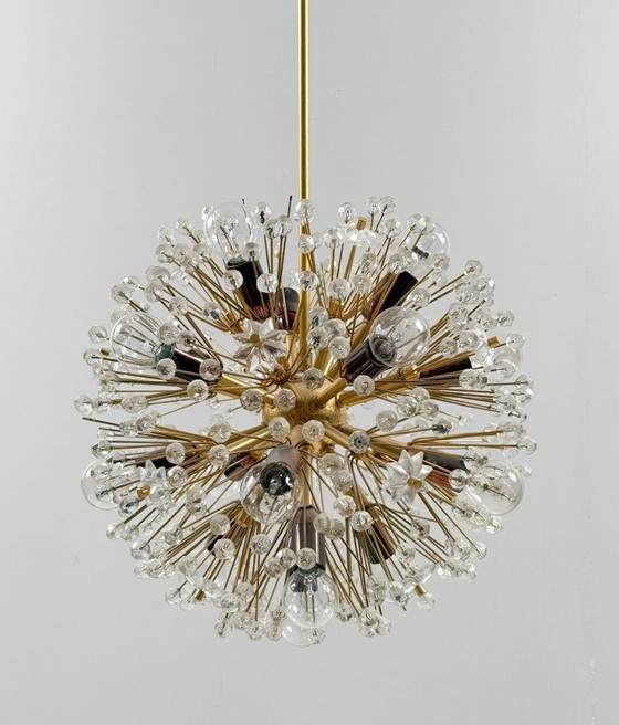 Image 1 of Lámpara de araña Snowball/Sputnik de latón, diseñada por Emil Stejnar, Austria, década de 1960.