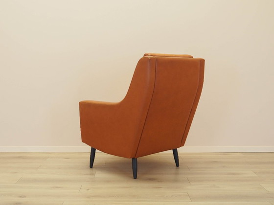 Image 1 of Oranje fauteuil, Deens design, jaren 70, gemaakt in Denemarken.