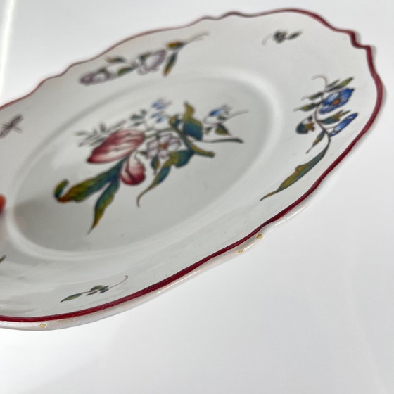 Image 1 of Set di 2 piatti in ceramica dipinti a mano con motivi floreali