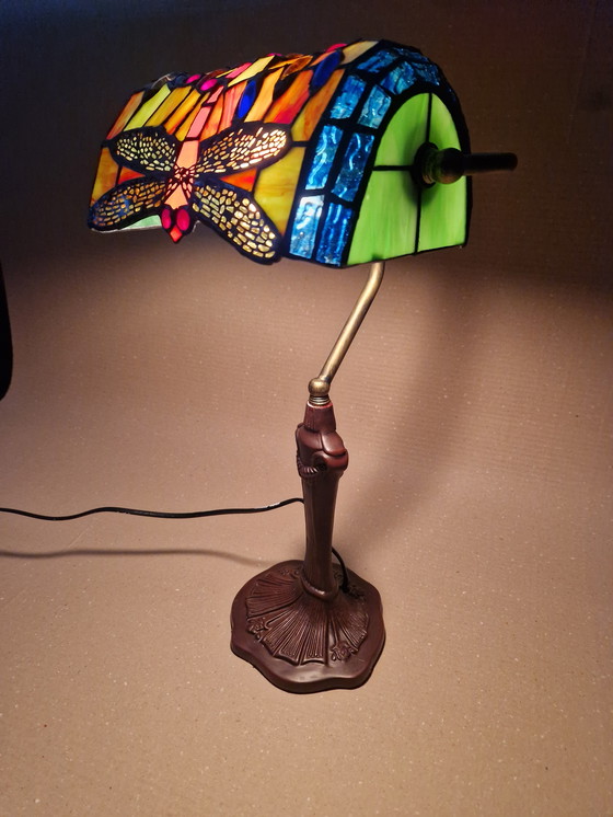 Image 1 of Tiffany-style tall desk lamp 28x45