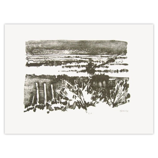 Eliane THIOLLIER ondertekende lithografie En Camargue V 1970 – lithos zeefdrukken, Paper (photo 2 of 5)