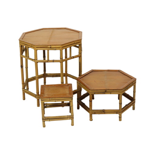 Bamboo and Rattan Side Tables Plant Tables Boho