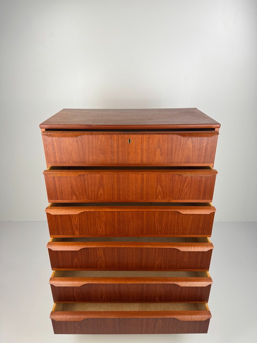 Deense ladekast van teakhout - Elegante Mid Century Opbergmeubel