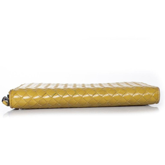 Image 1 of Bottega Veneta, Lime green intrecciato nappa zip wallet