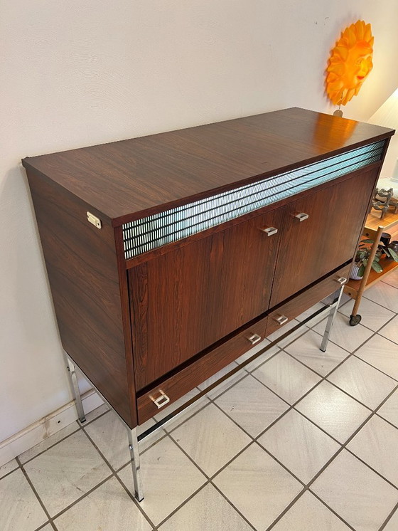Image 1 of Meuble de bar vintage / Buffet avec éclairage, palissandre, années 1960