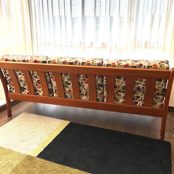 Vintage Dyrlund 3-zitsbank – Massief Teak – Deens Mid-Century Design – Nieuw Gestoffeerd – 3-5 zitsbanken (photo 3 of 7)