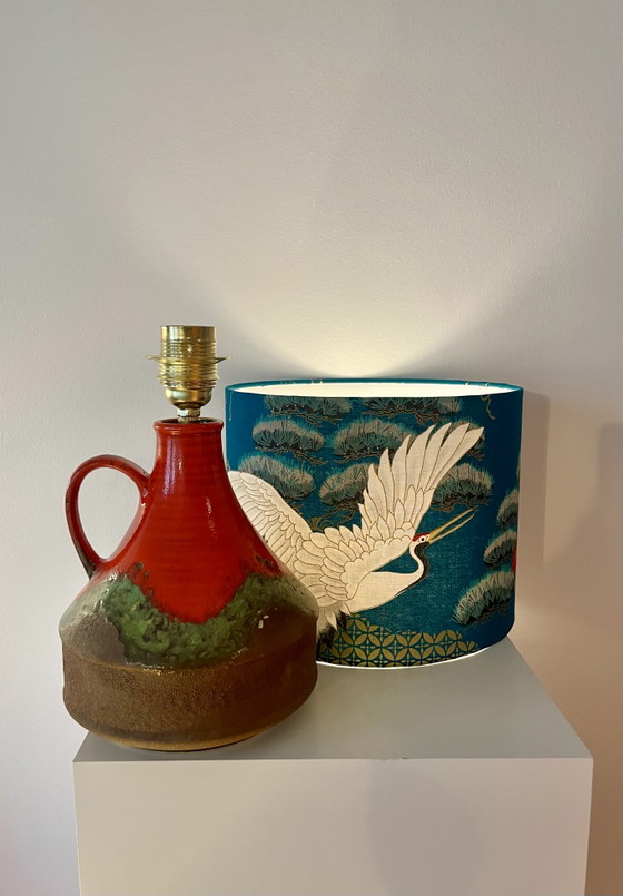Image 1 of Upcycled Fat Lava lamp with Japanese shade