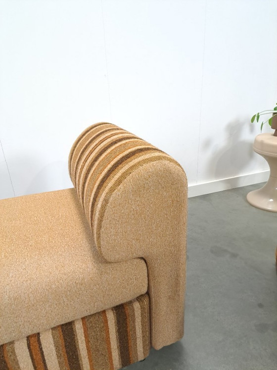 Image 1 of Gestreepte elementen fauteuil met hocker of sofa