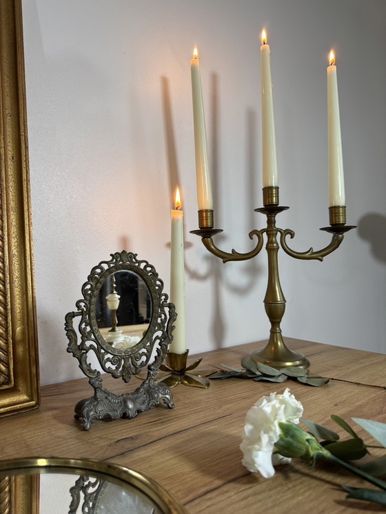 Image 1 of Petit miroir psyché vintage 