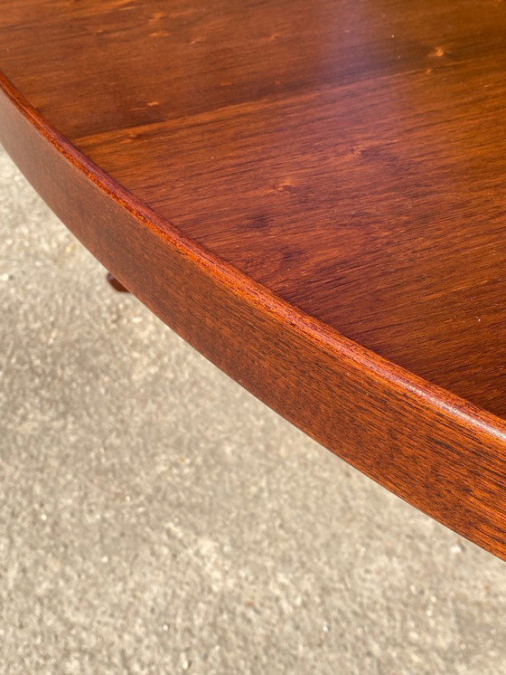 Image 1 of Baumann round oval extendable Scandinavian table in rosewood with 2 extensions, length 166 to 256cm, an60
