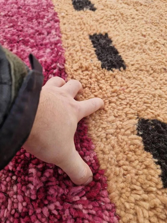 Tappeto marocchino fatto a mano - marrone, nero e rosa - 3X2m – Tappeti, Wool, Cotton, Modern (photo 4 of 10)
