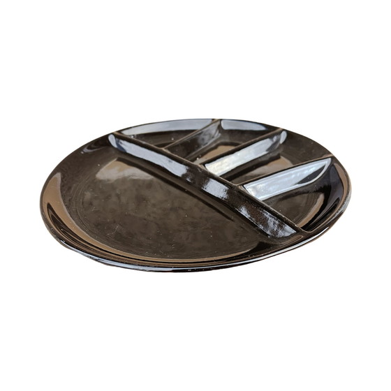 Image 1 of Neu, Schwarz, Gegliederter Vorspeisenteller, Deutschland 1990er Jahre