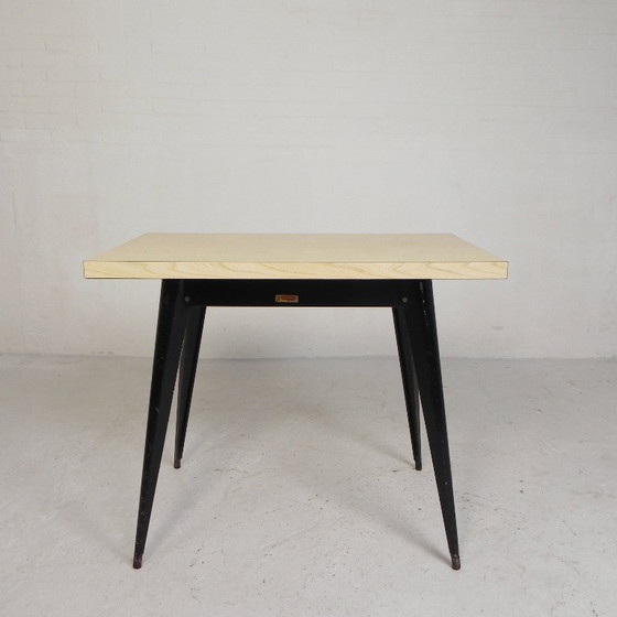 Image 1 of Henri Julien bistro table, Model Tolix T55 with Formica top, 1950s