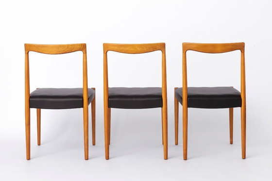 Image 1 of Set of 6 Vintage Lübke Dining Chairs 1970s Germany, Mid Century Beech Wood Chairs